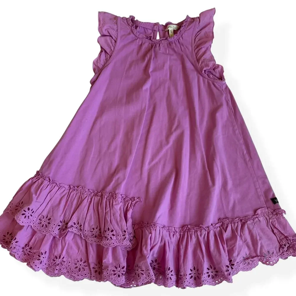 Matilda Jane Stella Eyelet & Ruffle Dress Enchanted Garden Girls 10 - Picture 1 of 7